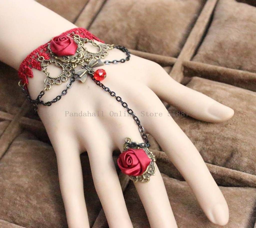 Red Rose Bracelets With Rings