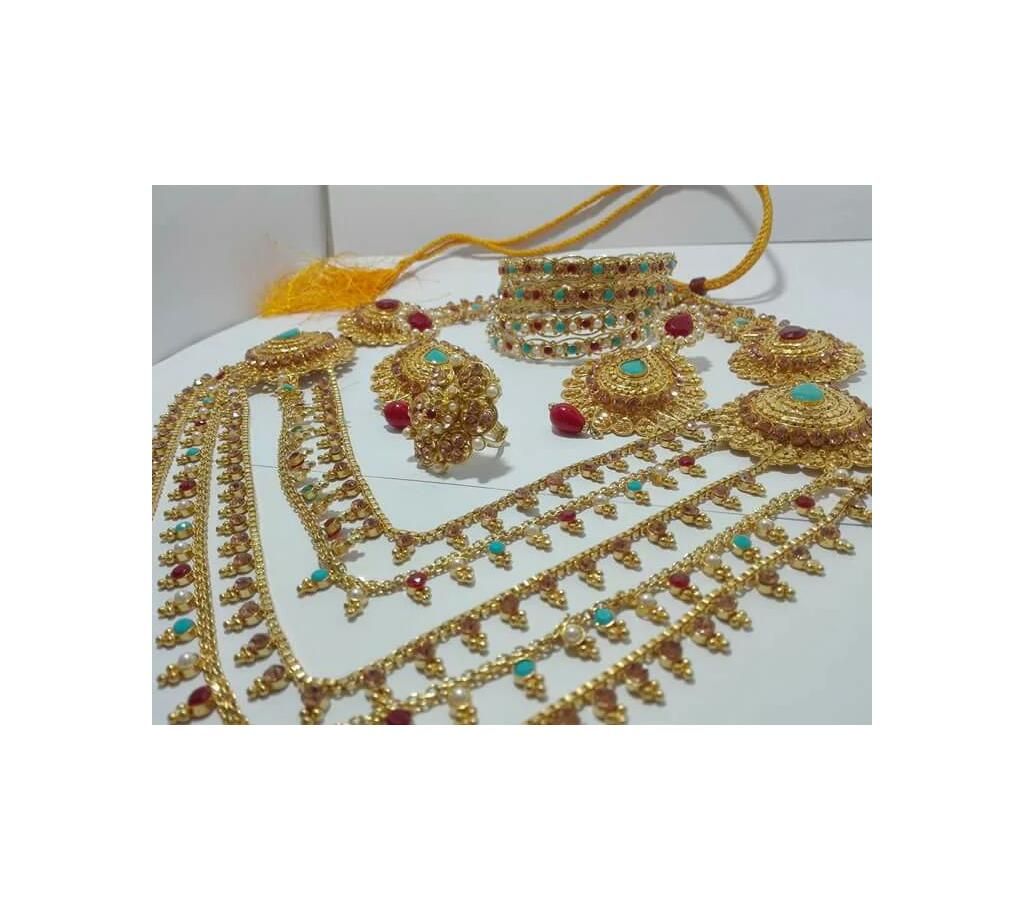 Stone Crafted Golden Jewelry Set