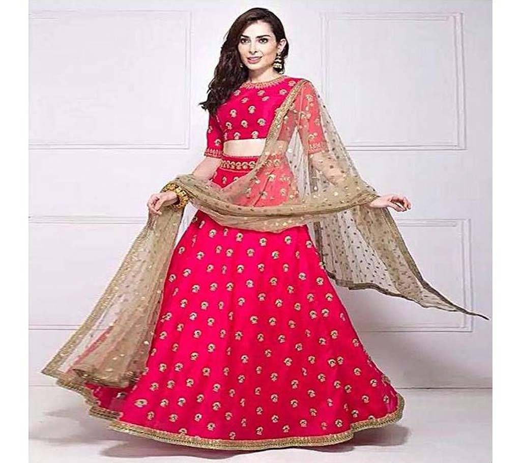 Unstitched Indian Georgette Embroidery Lehenga - Copy