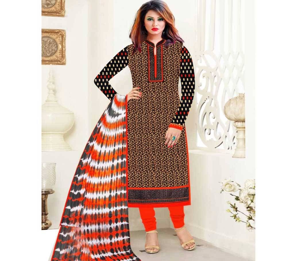Unstitched Printed/Embroidery Cotton Three-pcs (Copy)