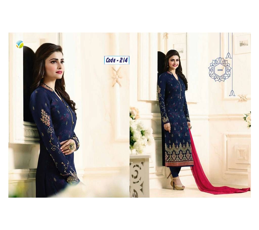 Unstitched Royal Blue Georgette Salwar Kameez - Copy