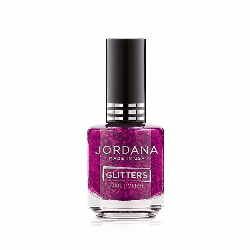 Jordana Glitters Nail Polish - 01 MAGENTA MAGIC
