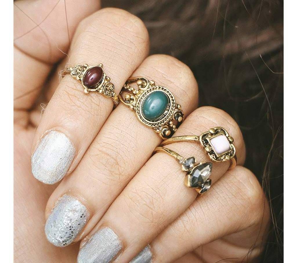 4 Piece Finger Ring Set