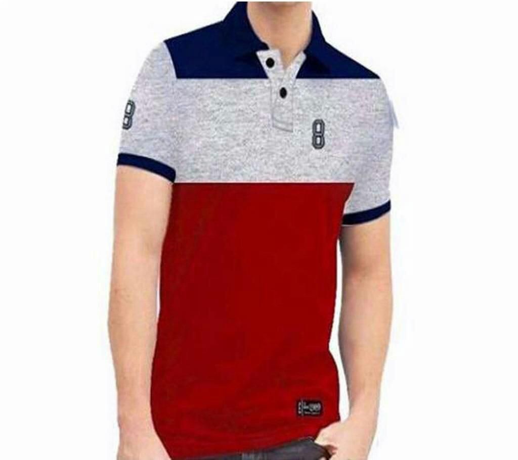 Menz stripped polo shirt