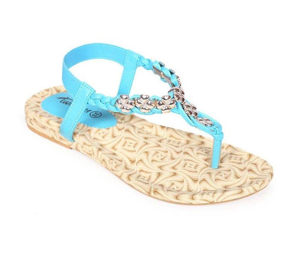 Twinkler Blue Leather Senior Girl's Sandal