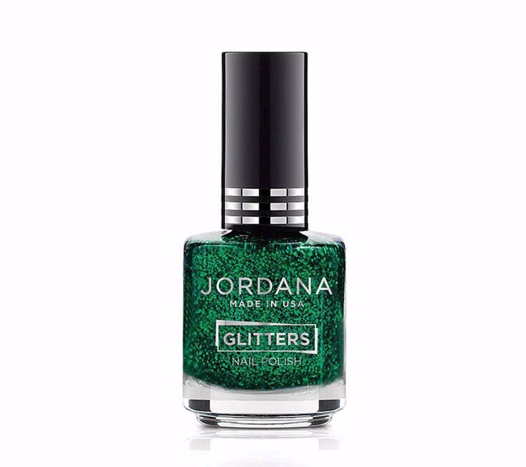Jordana Glitters Nail Polish -  16 GREEN GLITZ