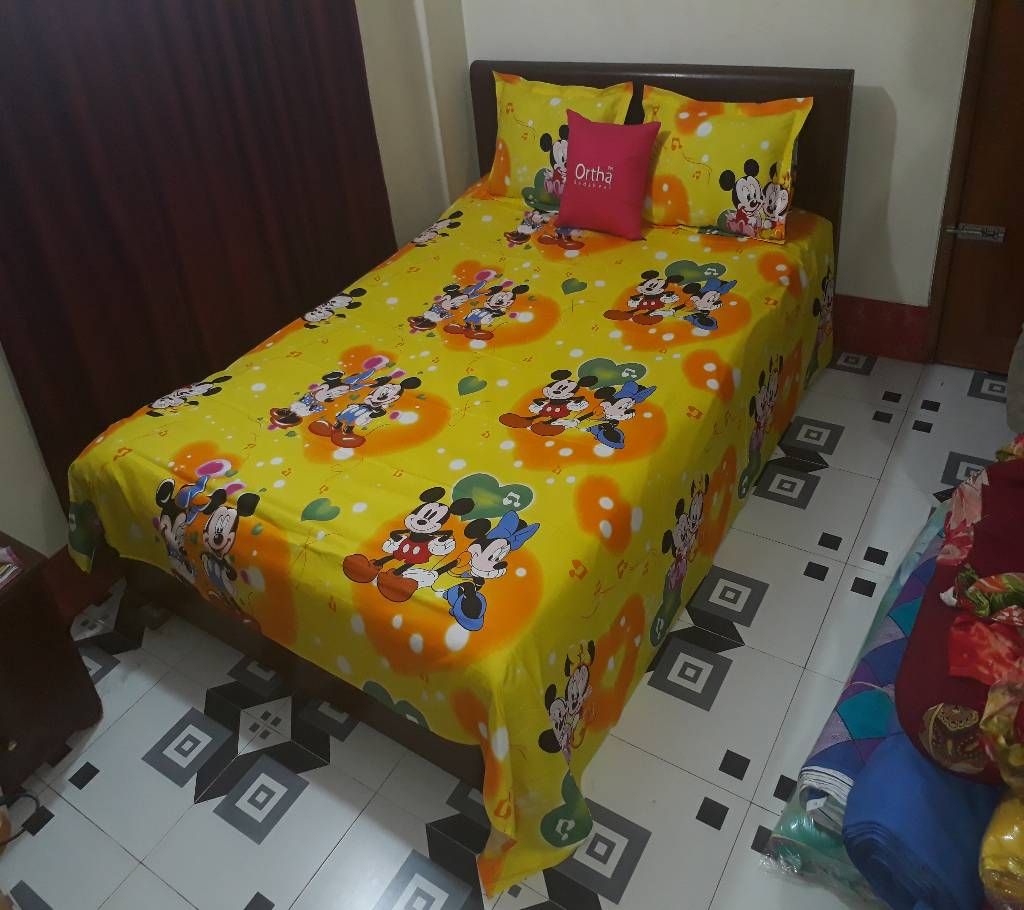ouble size cotton bed sheet set- 3 pieces