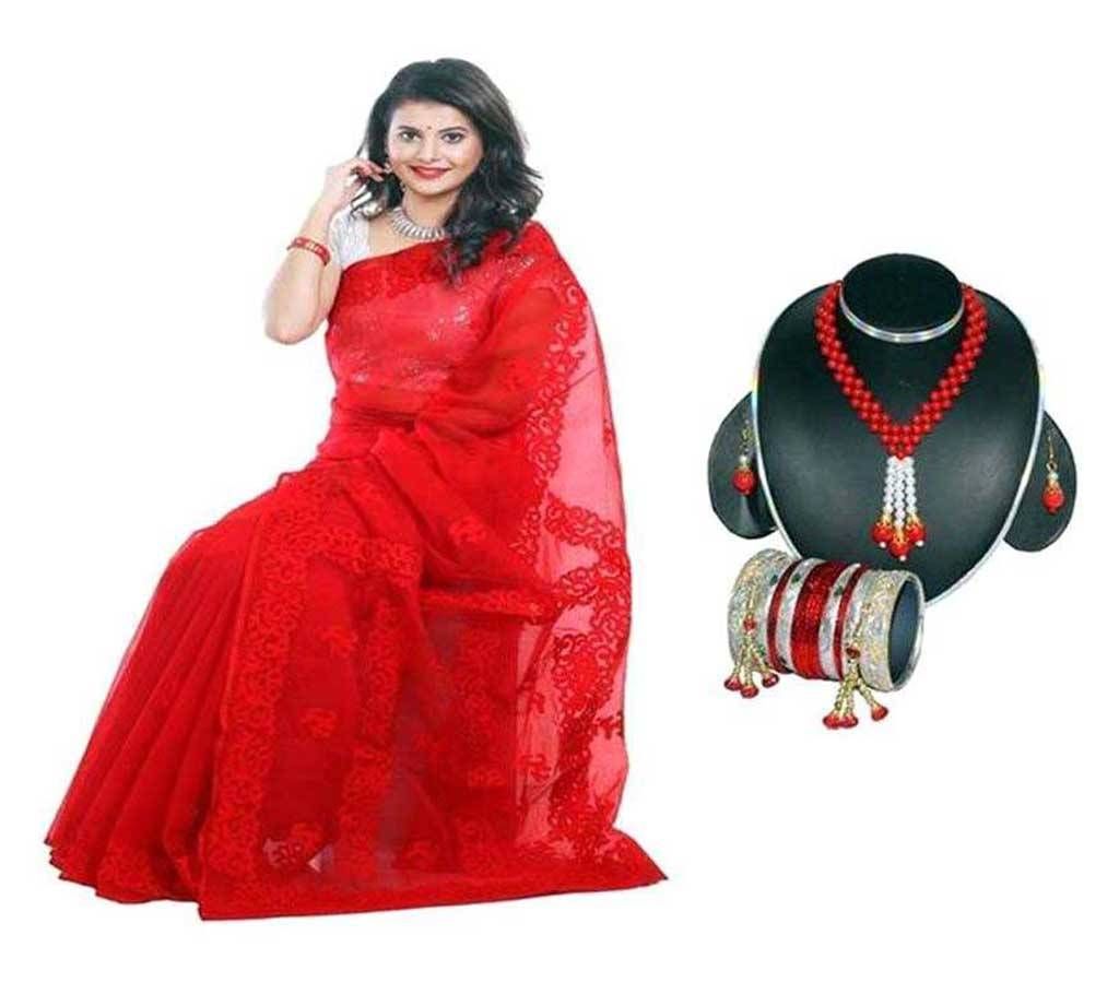 Pure moslin silk saree combo offer