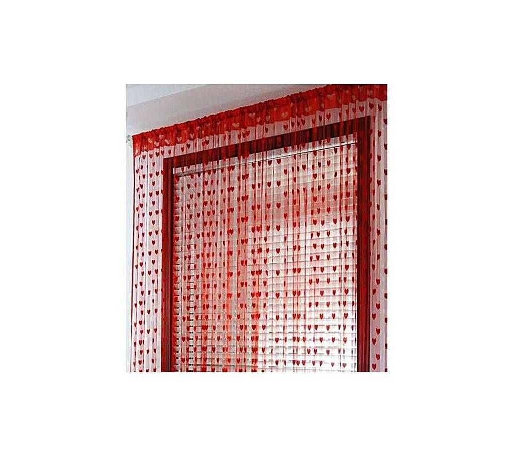 Heart sharp Net Porda- 2pcs - Red