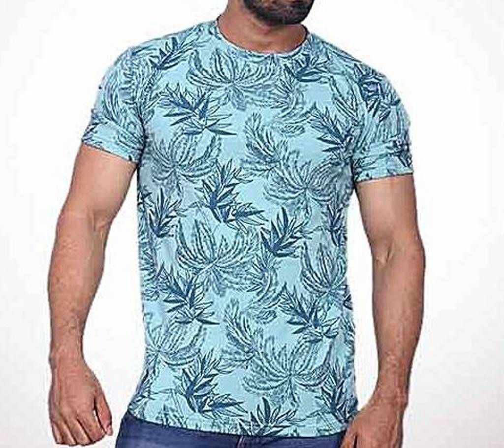 Light Sky Blue Cotton T-shirt for Men