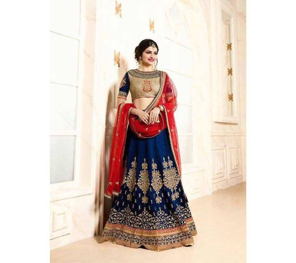 Tosor silk embroidery lehenga 