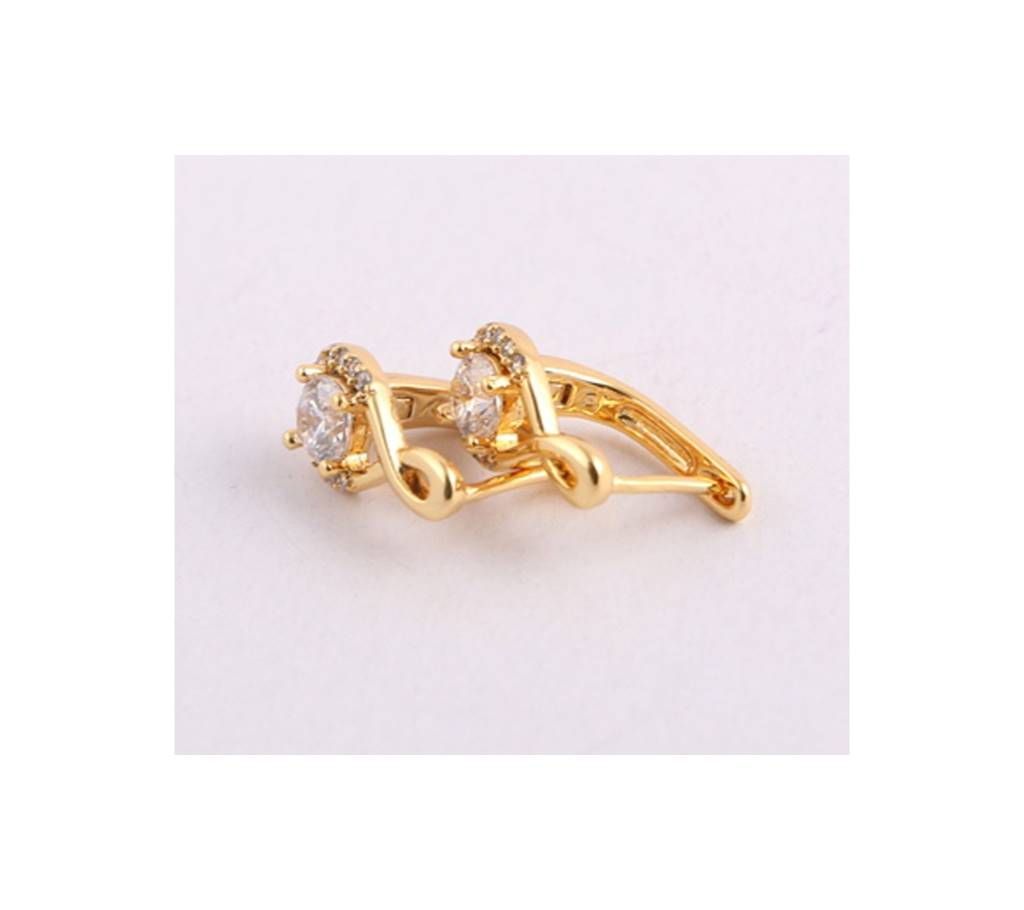 Golden and White  Diamond Cut Earring For Women