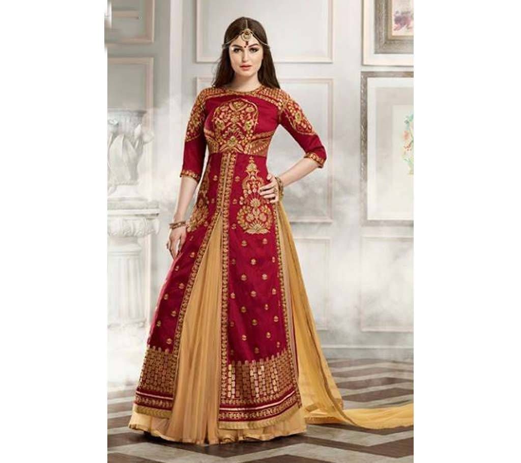 Semi-Stitched  Indian Long Party Suit