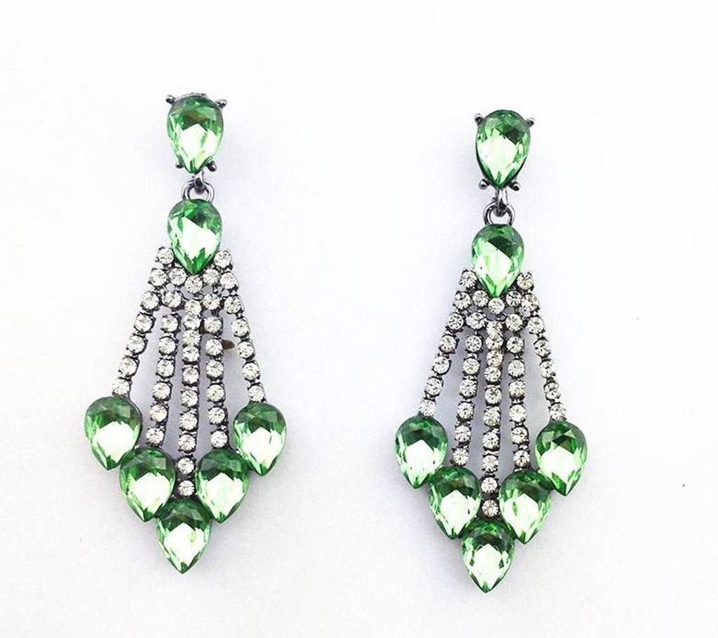 Green Acrylic Drop Earrings for Women