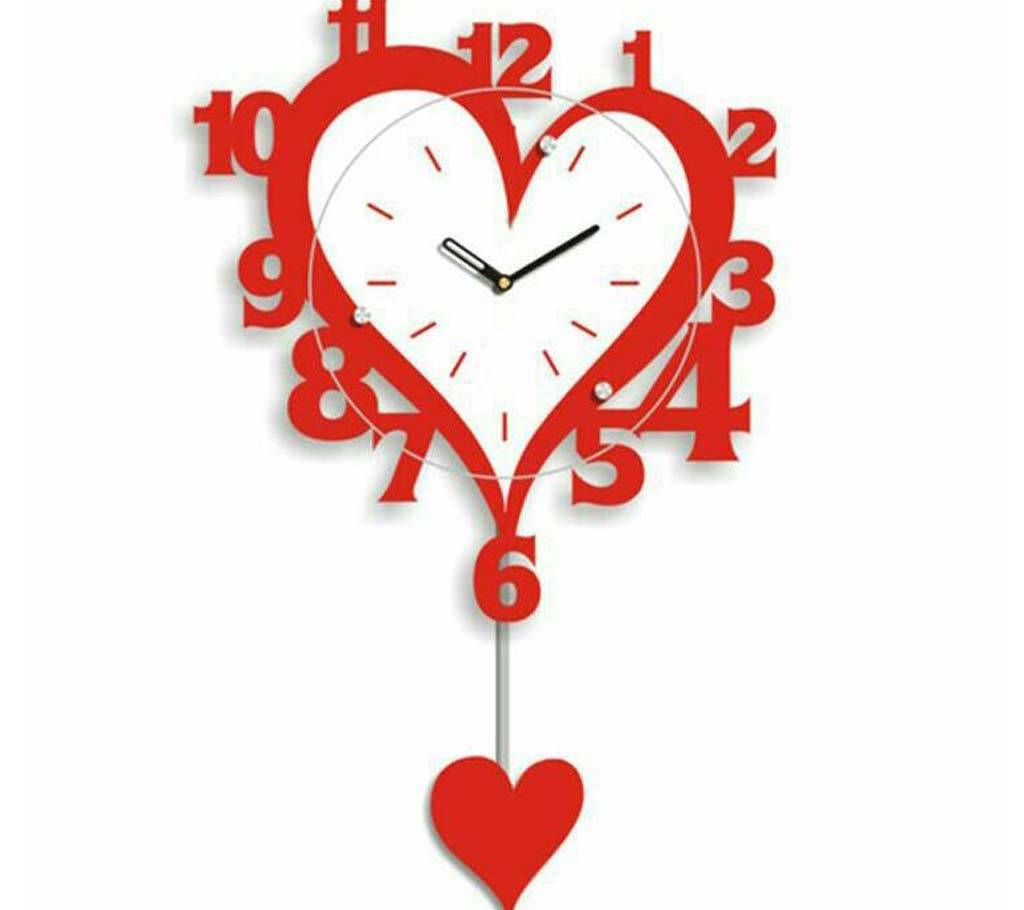 Love shape wall clock