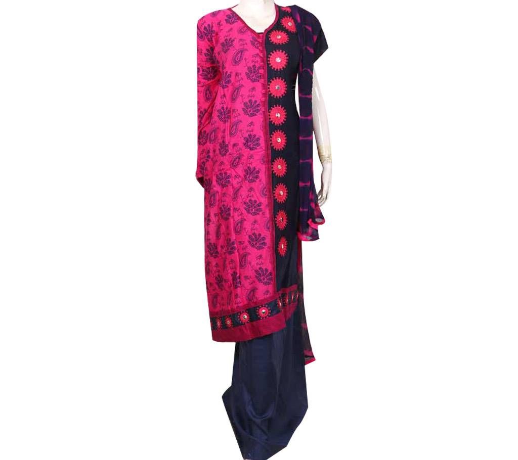 Unstitch Cotton Printed Embroidery 3 piece