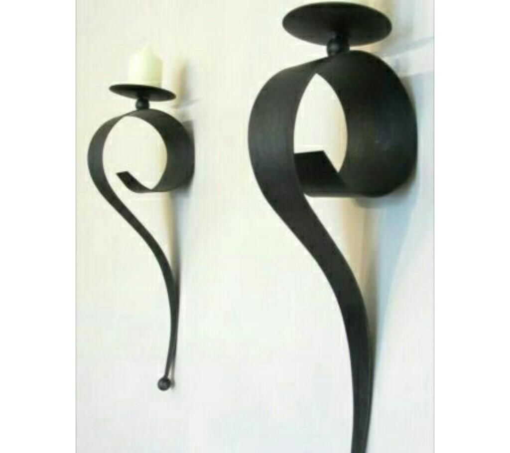 Candle holder with wall decor