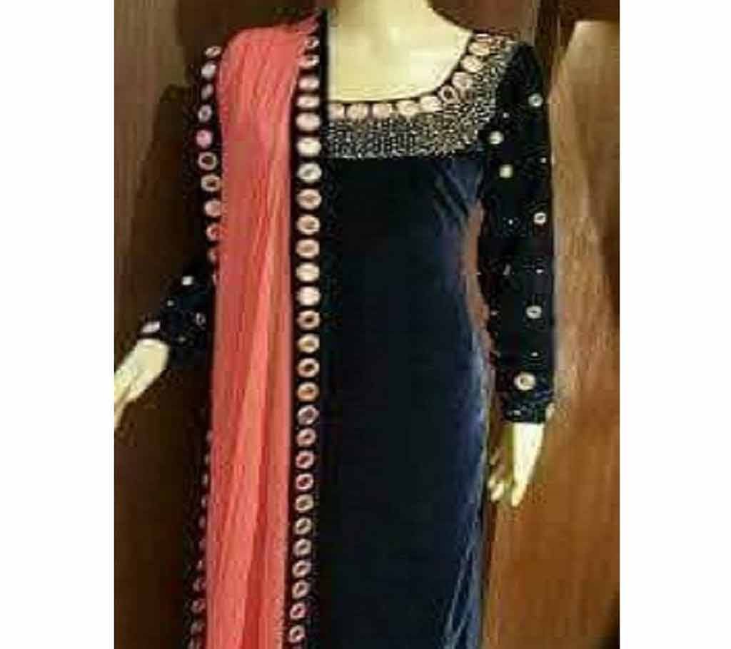Unstitched Mirror Work Georgette Single Kameez