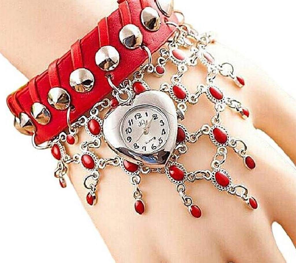 Analog Bracelet Watch For Women - Red