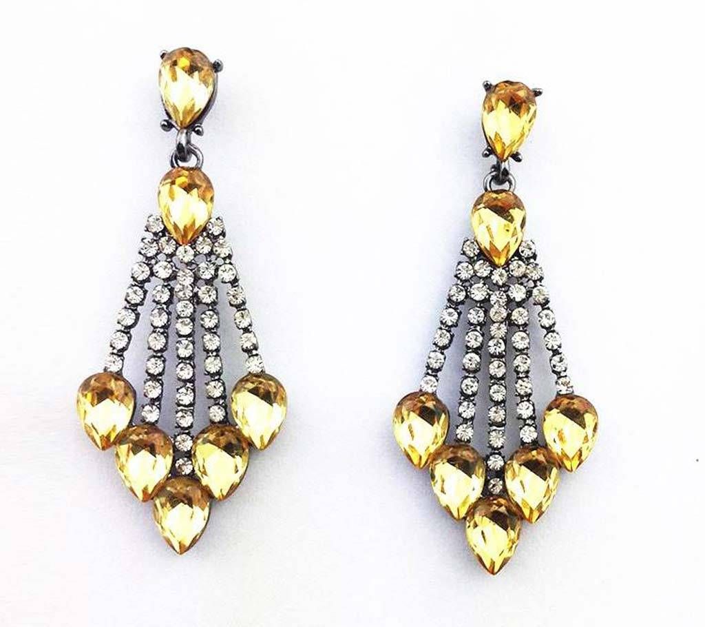 Yellow Acrylic Drop Earrings for Women