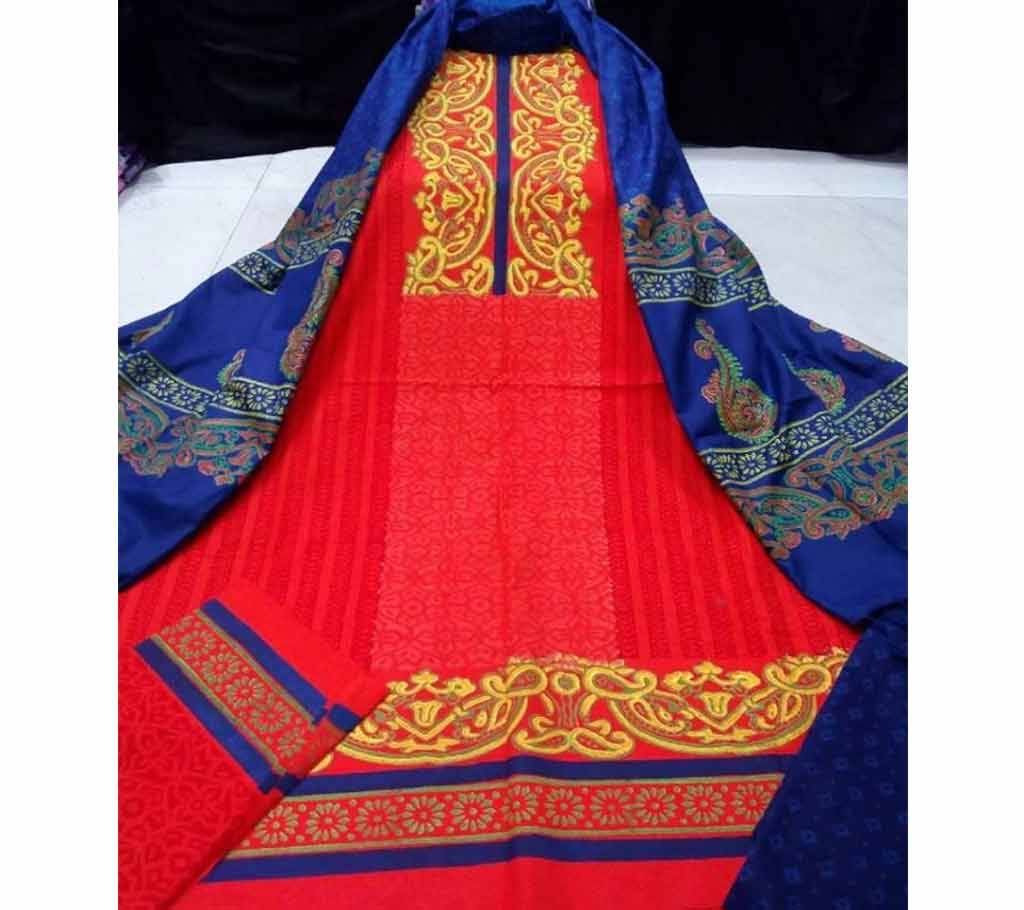 Comfortable Block Printed Cotton Three pieces
