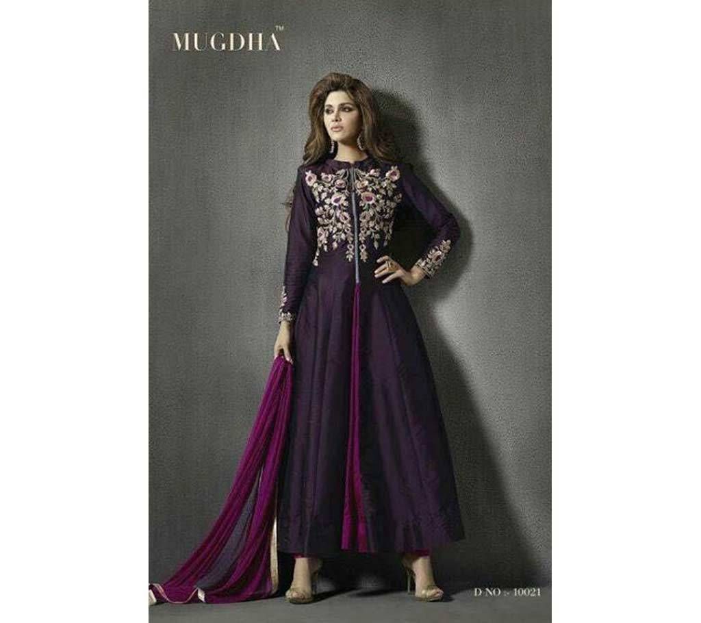 Unstiched 3 pisSemi Stitched Embroidery Georgette Three Piece - Copy