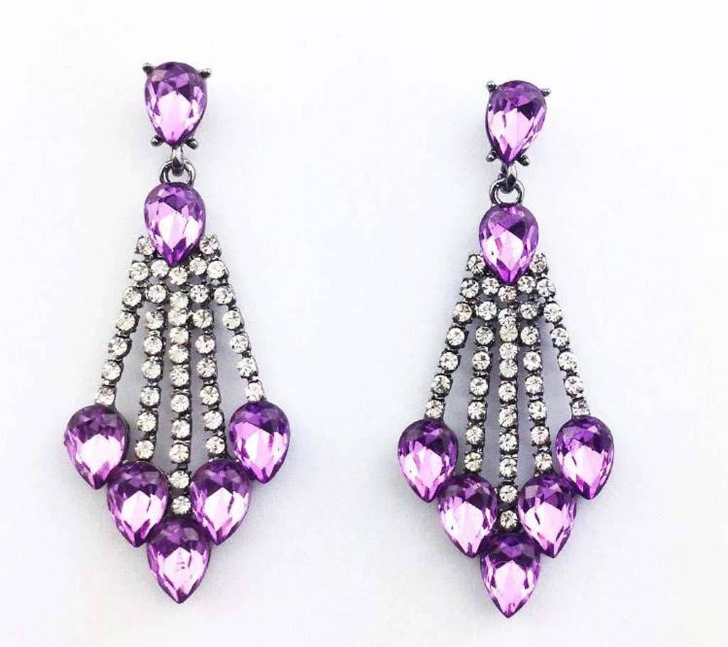 Purple Acrylic Drop Earrings for Women