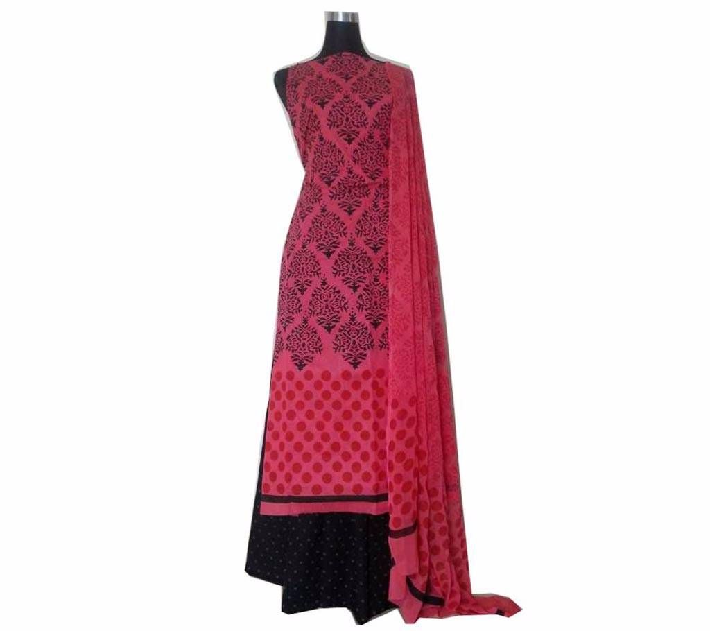 Unstitched Block Printed Salwar Kameez