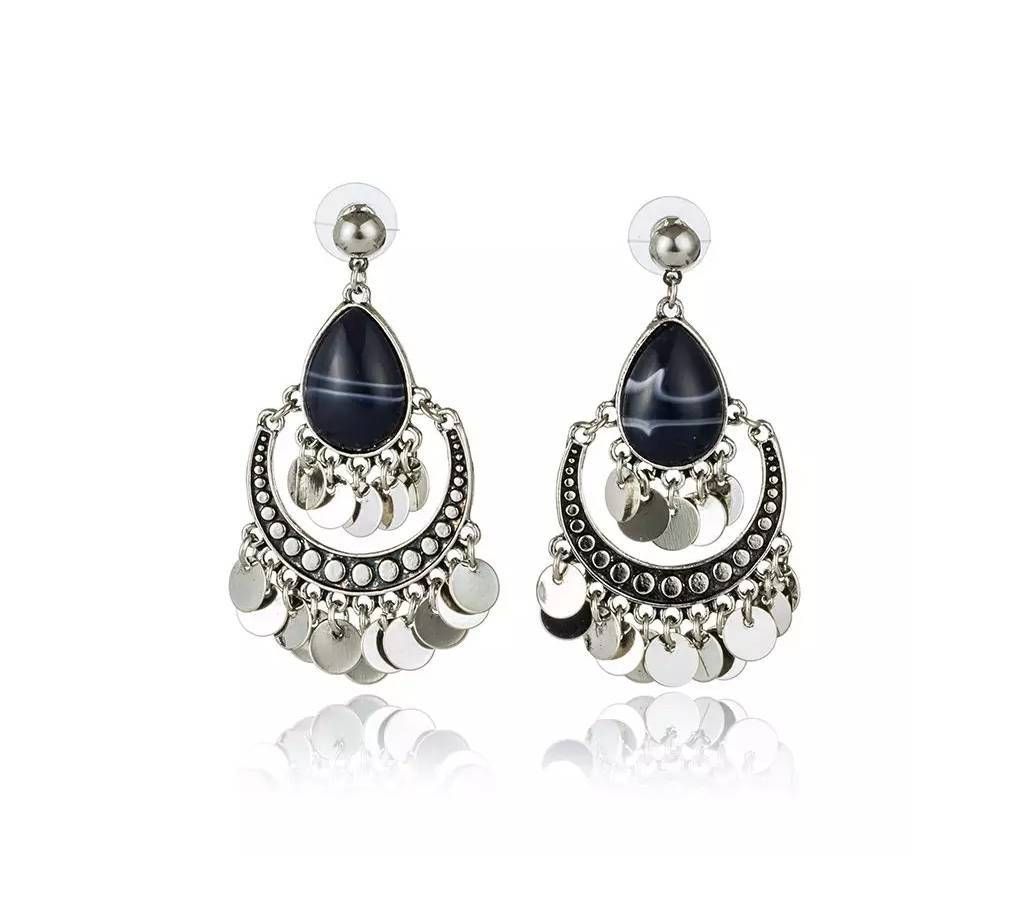 Long tassel Silver earring