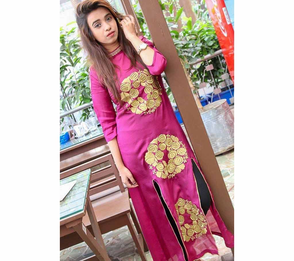 Ready Made Embroidery Shamu Silk Kurti 