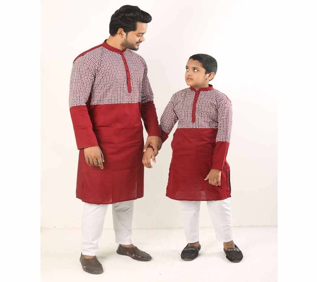 Combo Punjabi - 191154 - Red & Silver Combined Design Color(Code-SU887)