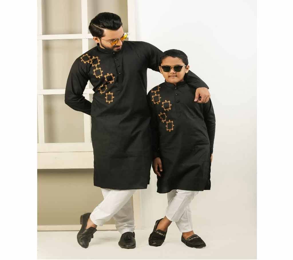 Combo Punjabi - 191163 - Black with One Side Design Color(Code-SU889)