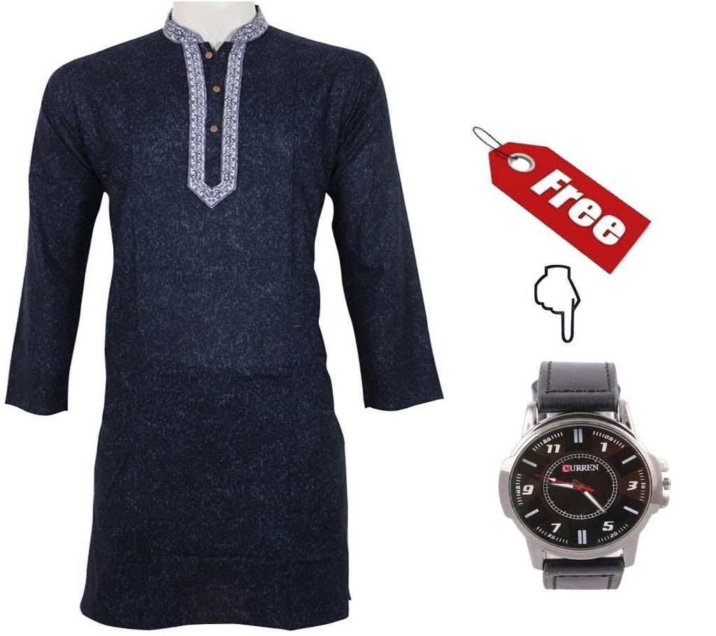 Gents Cotton Panjabi With Free Gents Watch