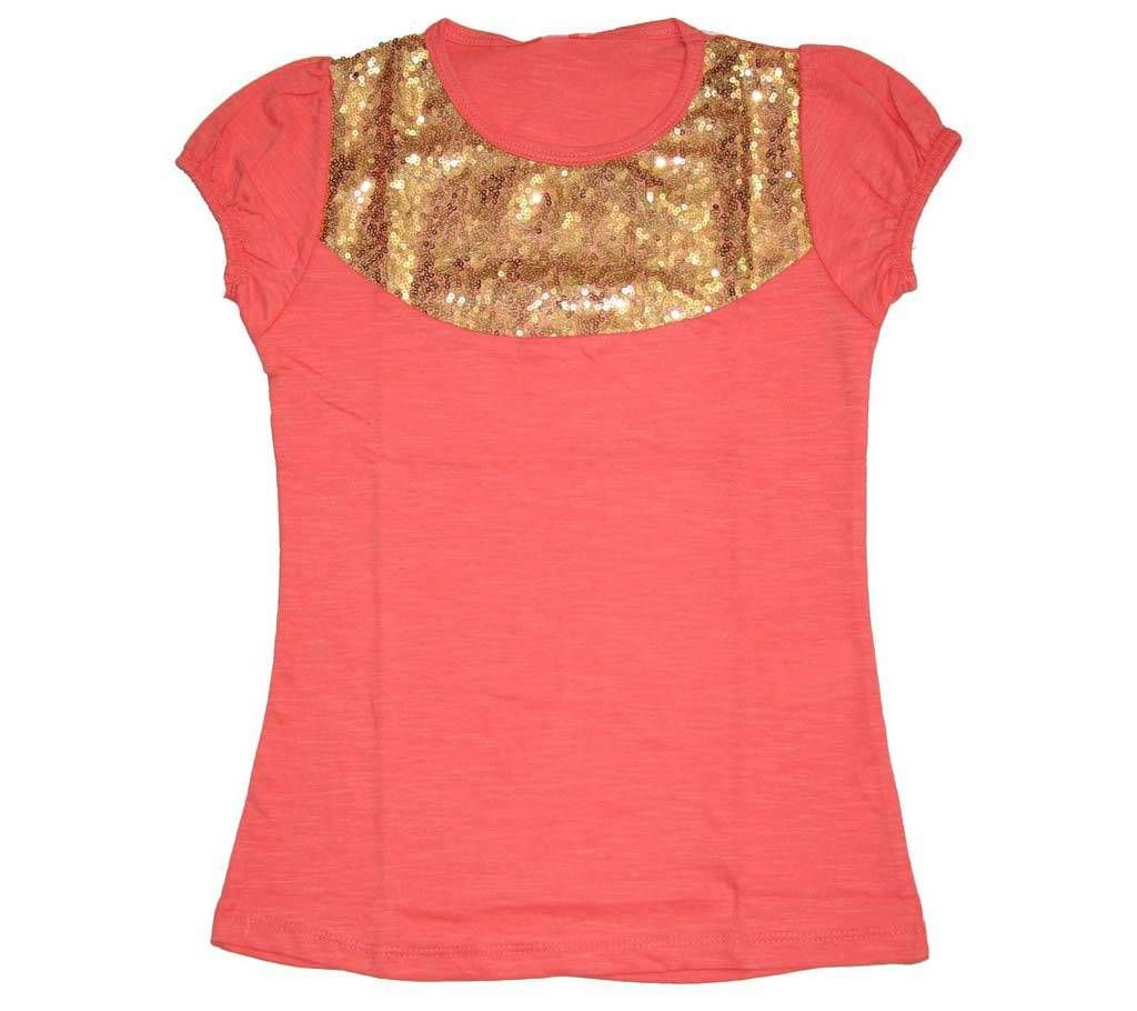 Deep Pink Cotton Girls T shirt