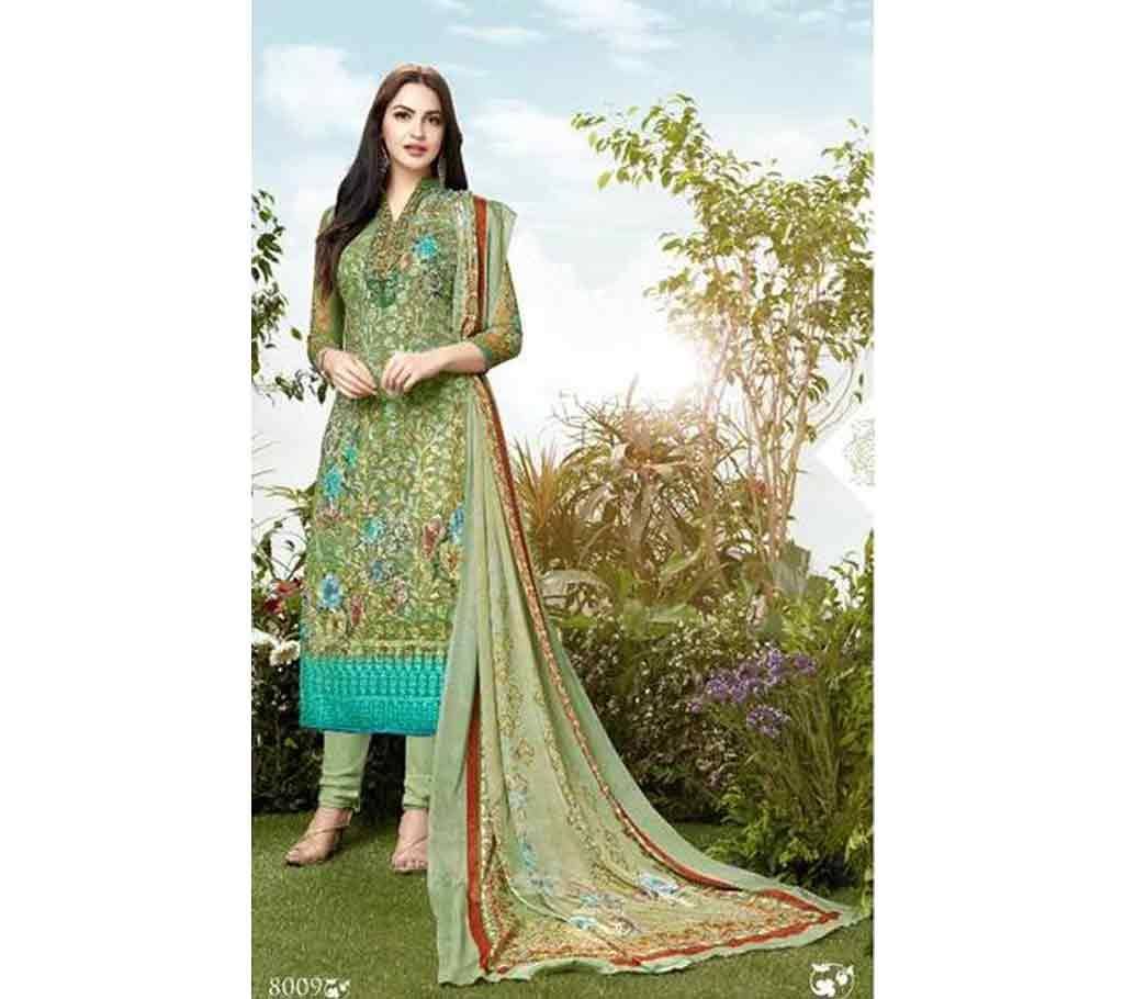 Hansa Brand Indian Unstitched butterfly silk Three piece