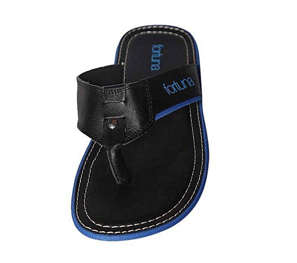 Fortuna Bangladesh Black Leather Sandals for Men
