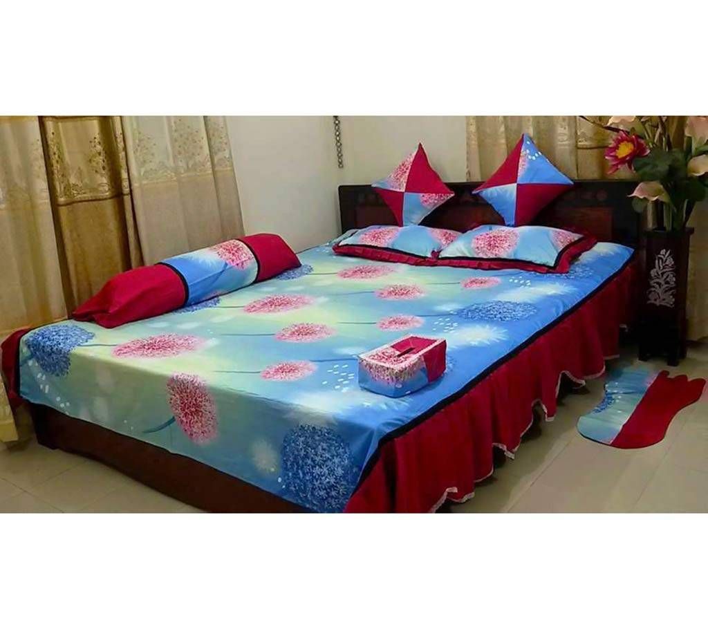 8 pieces cotton double size bed sheet