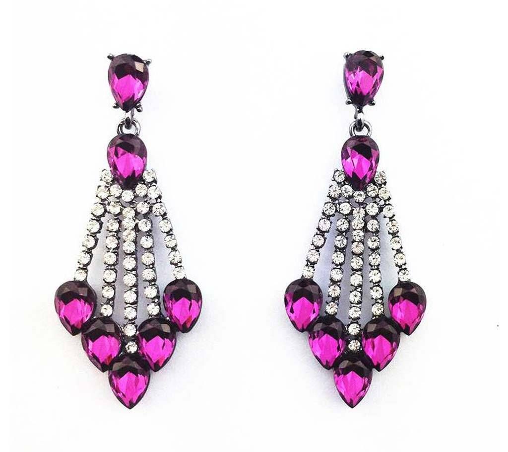Acrylic Drop Earrings for Women - Rose Pink