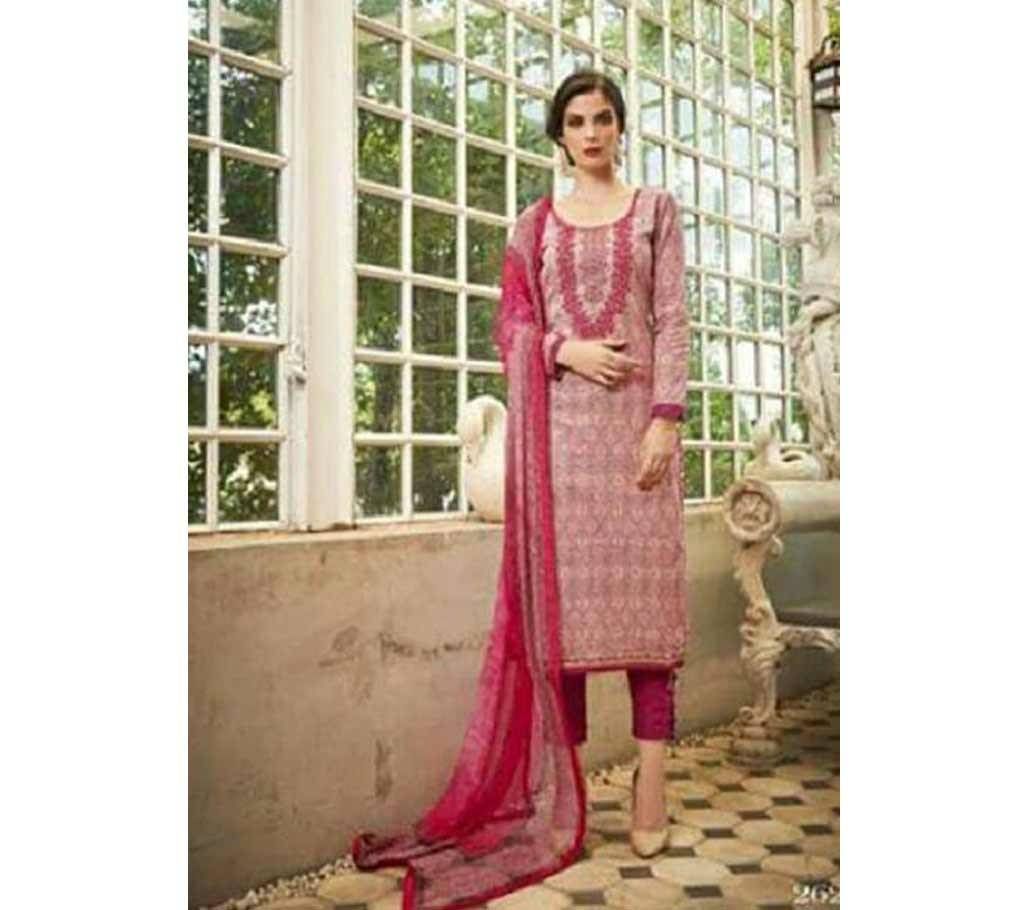 Christmas pink Cotton Unstitched Salwar Kameez for women copy 