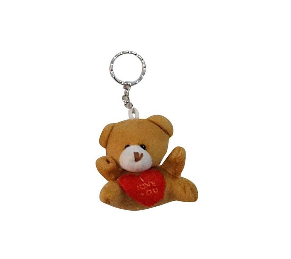 Romantic Teddy Bear Keyring - Brown