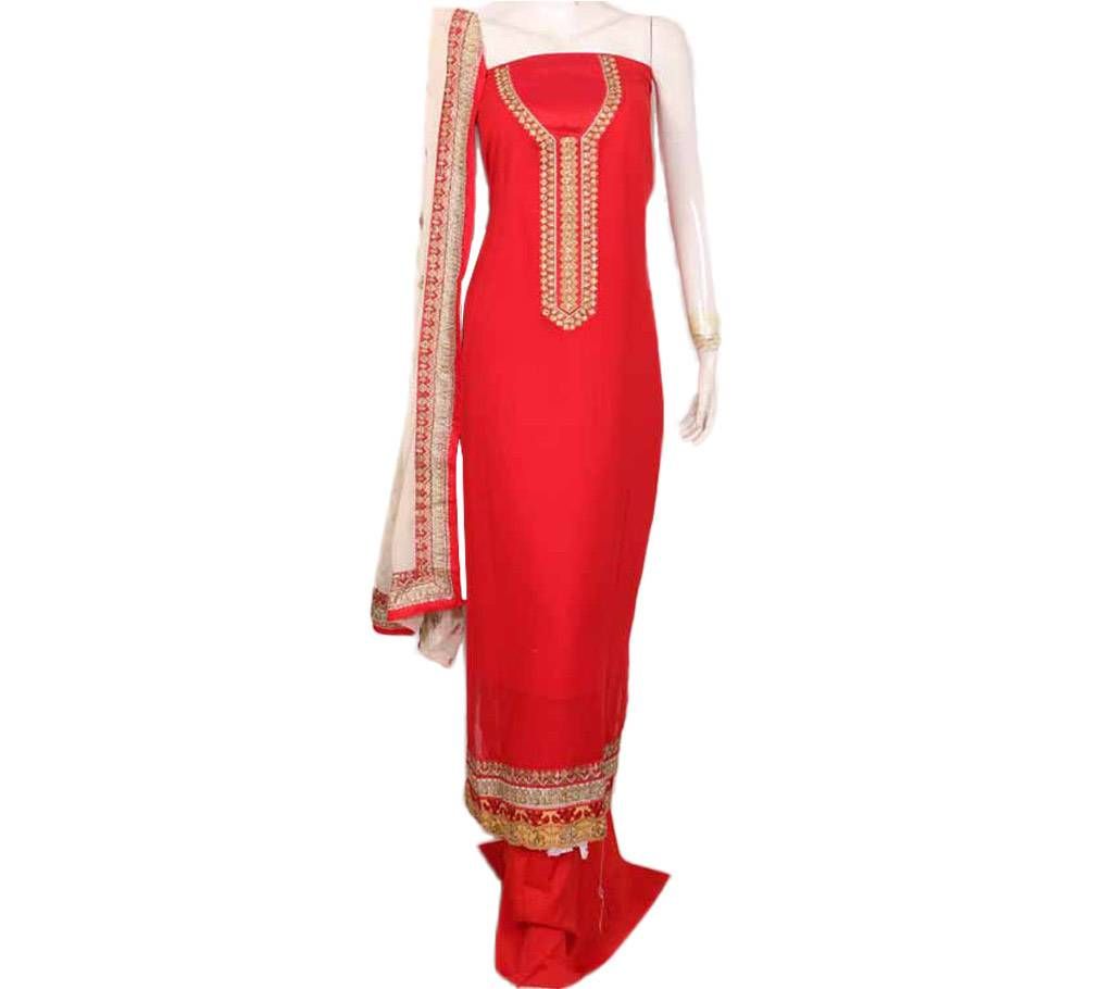 Unstitched Silk Georgette Embroidery 3 piece