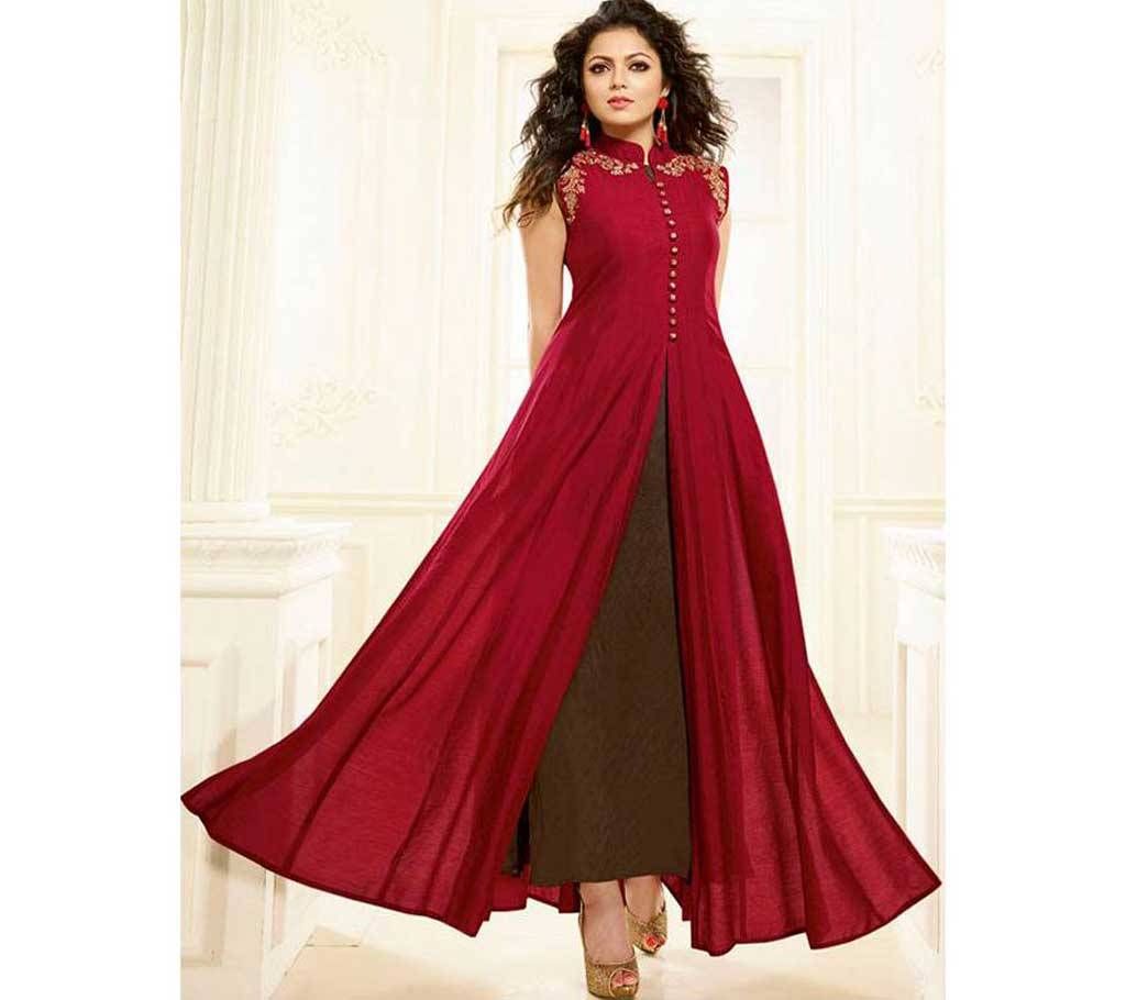 Semi stitched Georgette Embroidery dress (One piece)