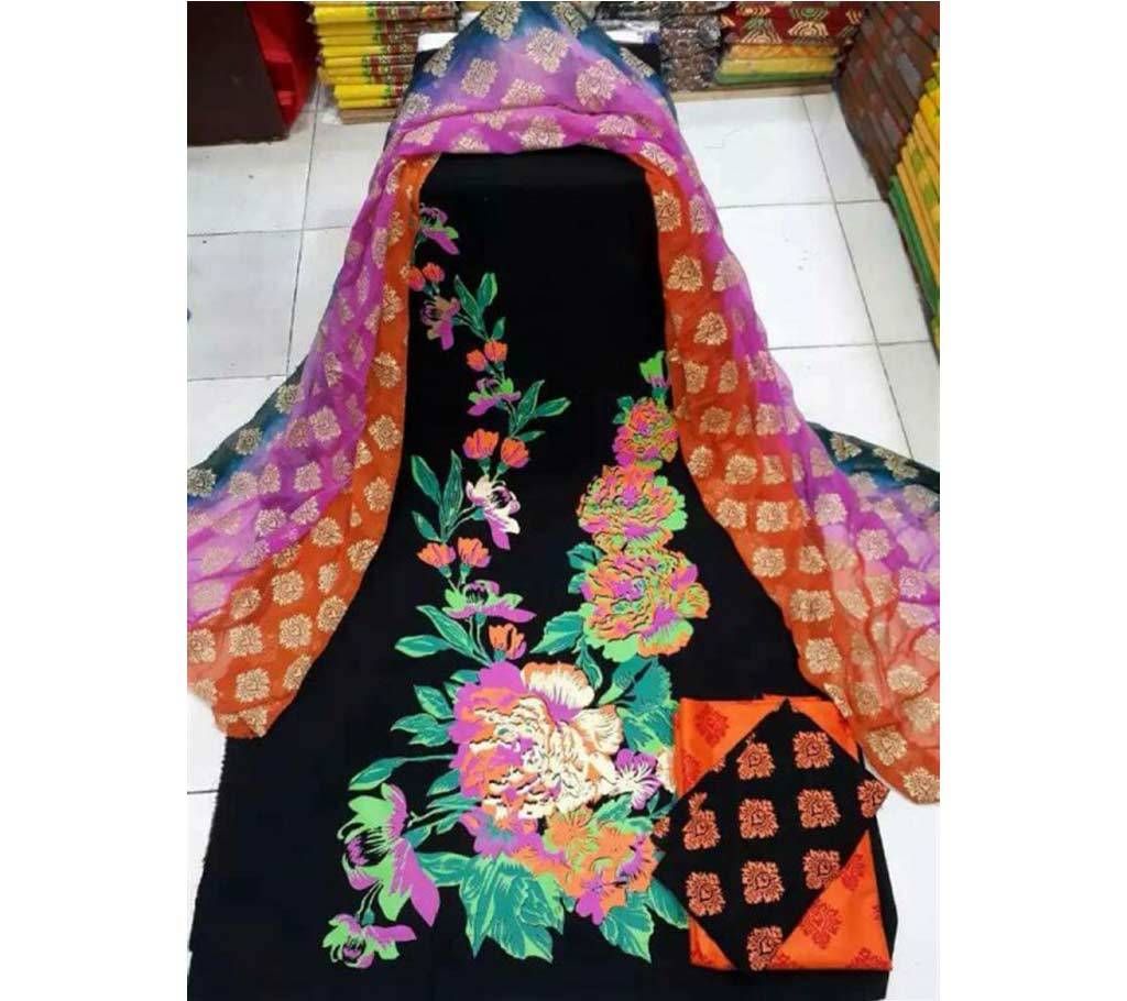 un stitched screen printed three piece 