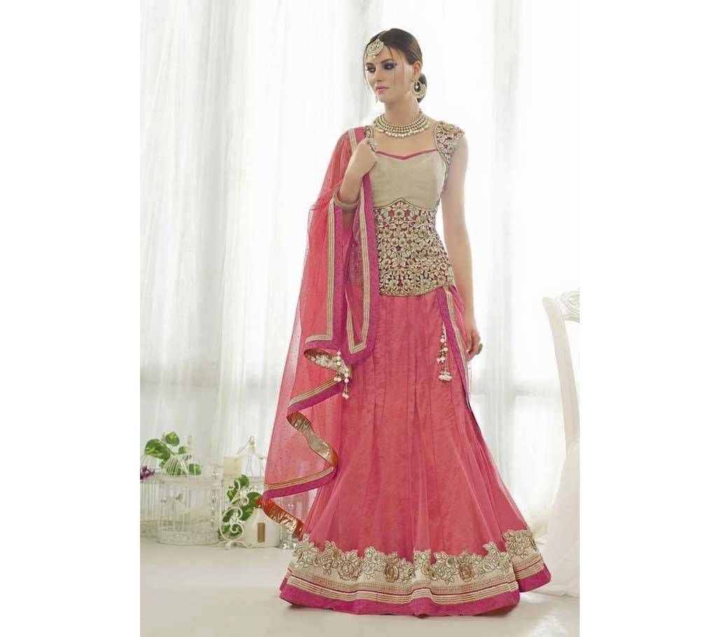 Semi Stitched Replica Georgette Embroidery Lehenga 