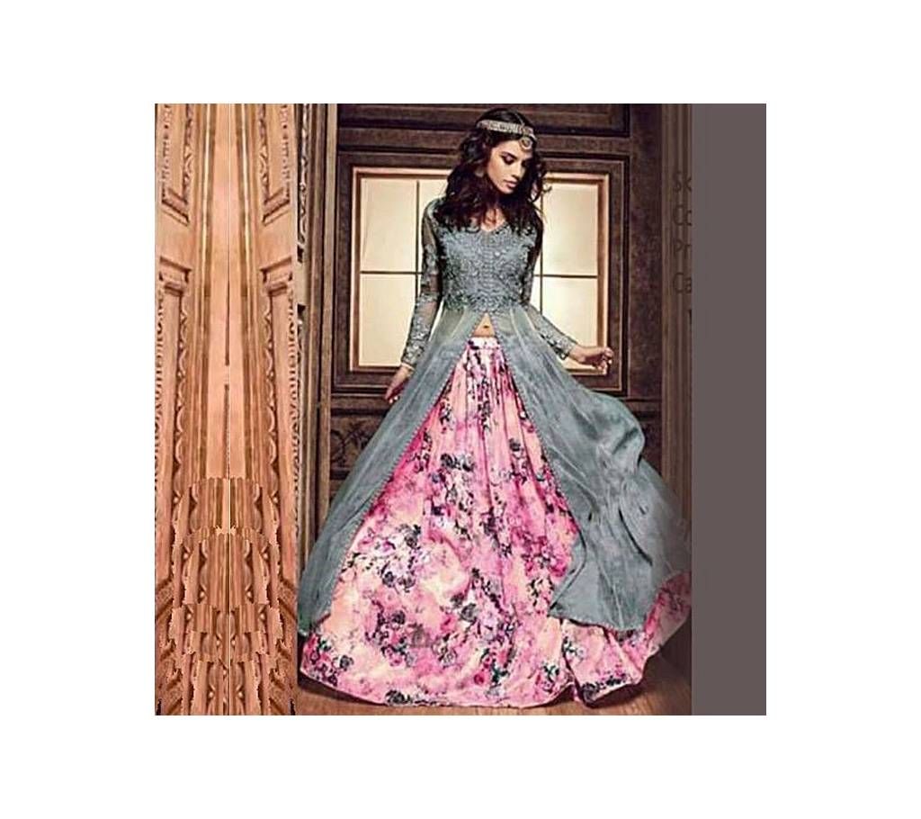 Gray and Pink Georgette Gown For Women (Copy)
