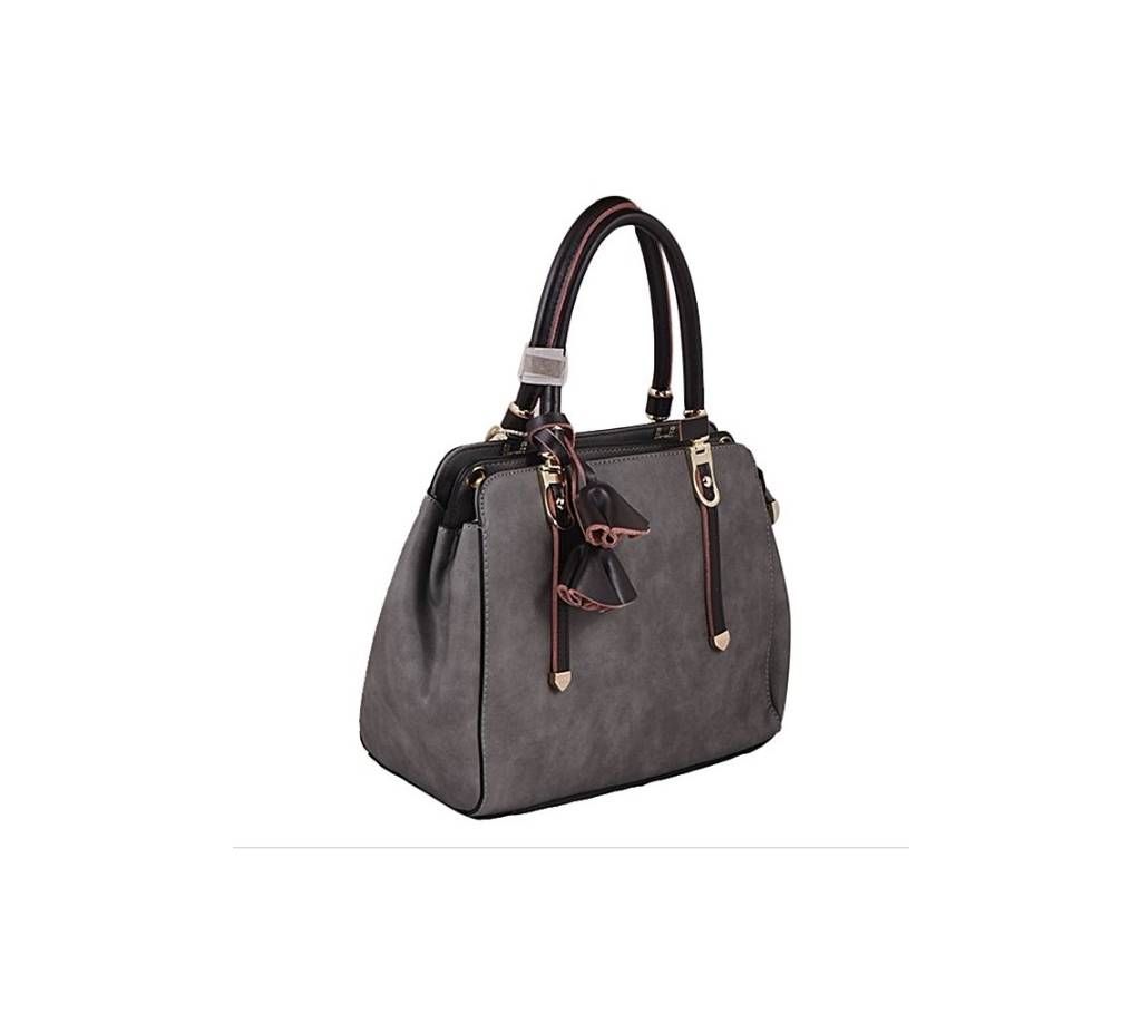 Gray PU Leather Hand Bag