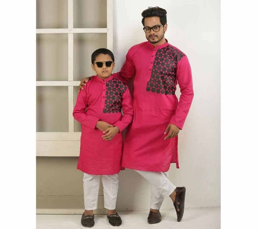 Combo Punjabi - 191162 - Maroon With Black One Side Design Color 