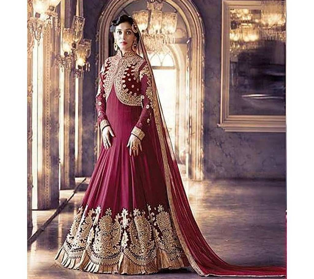 Dark Maroon Georgette Gown For Women (Copy)