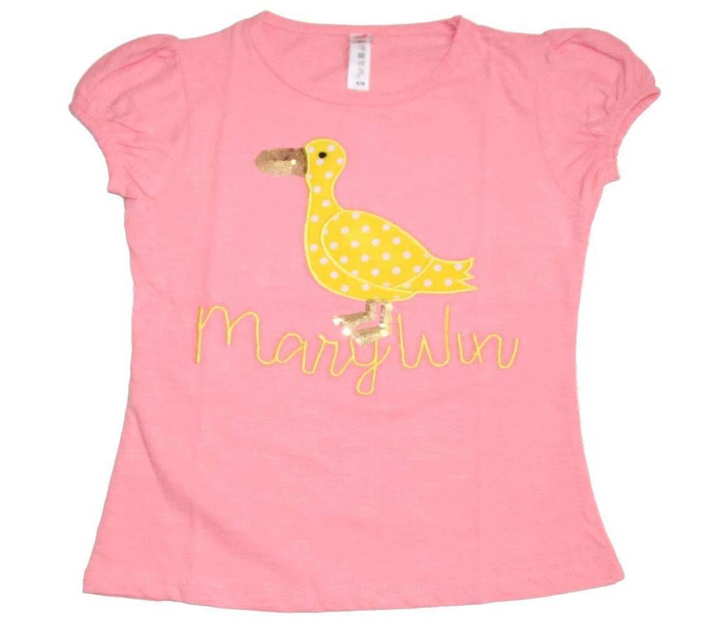 Light Pink Duck Girls T Shirt
