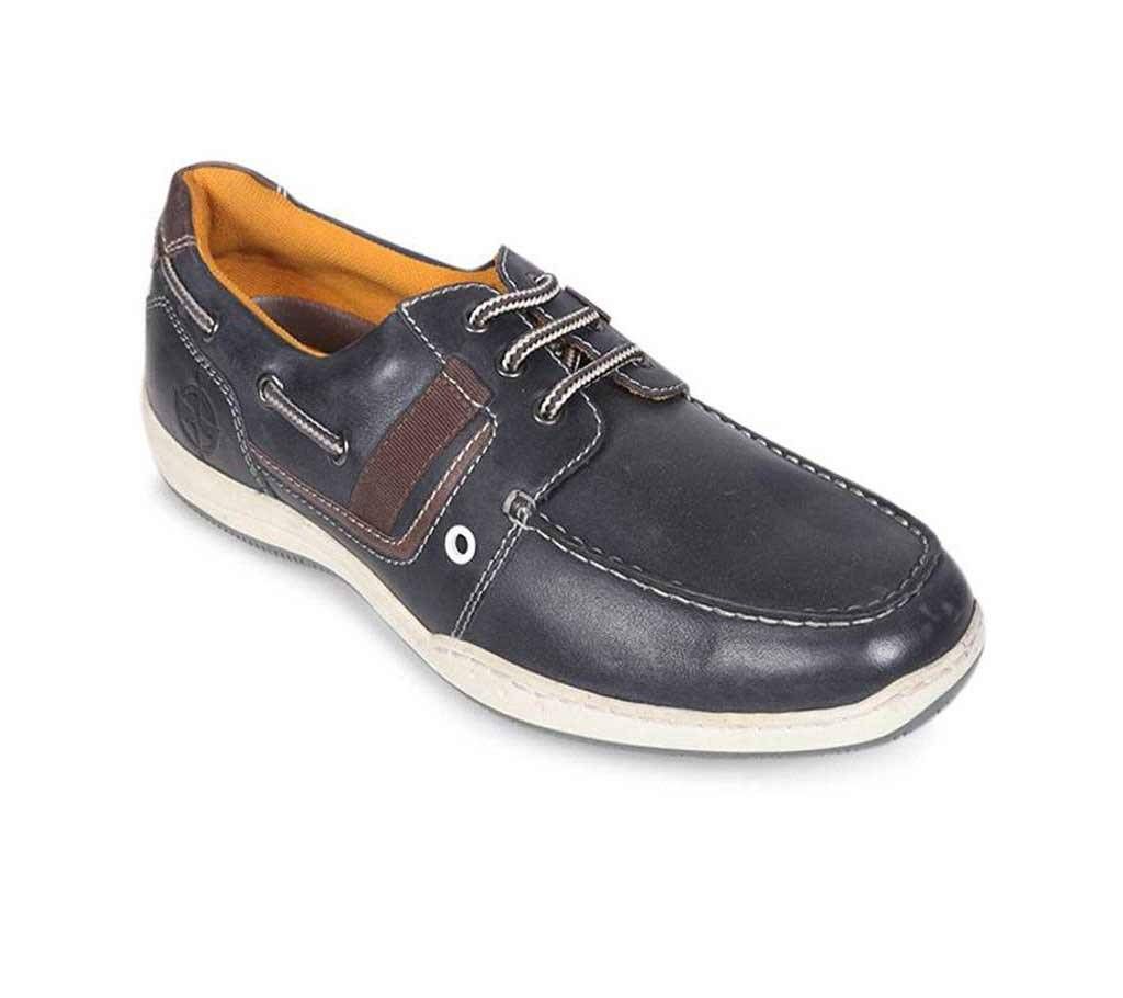 Maverick Men's Black Leather Casual Shoe
